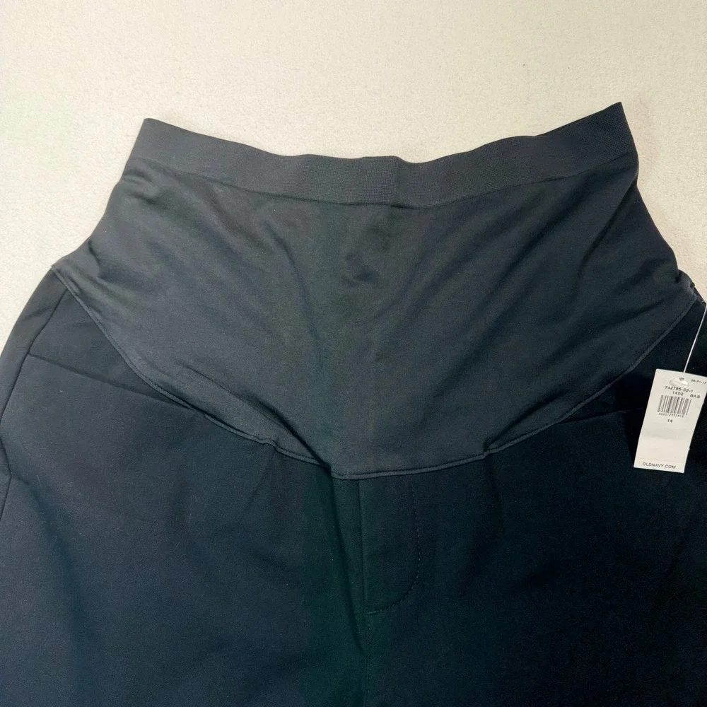 Old Navy Maternity Full Panel Straight Leg Navy Blue Dress Pants Size 14 NWT